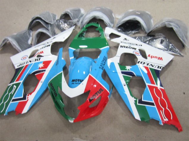 GSXR 600 K1 K2 K3 01-03 Motorrad Verkleidungen - BlauGrün Weiß Motul GSXR 600 K1 K2 K3 01-03 Motorrad Verkleidungen - BlauGrün Weiß Motul