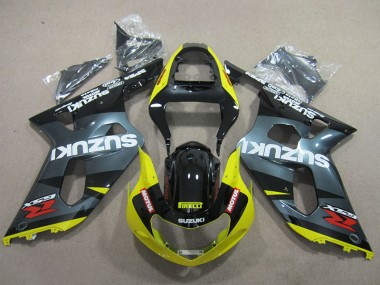 GSXR 600 K1 K2 K3 01-03 Motorrad Verkleidungen - Schwarz Gelb Motul