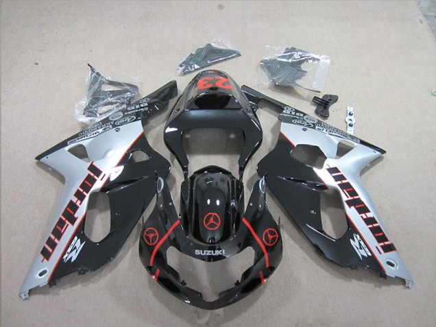 GSXR 600 K1 K2 K3 01-03 Motorrad Verkleidungen - Schwarz Silber GSXR 600 K1 K2 K3 01-03 Motorrad Verkleidungen - Schwarz Silber