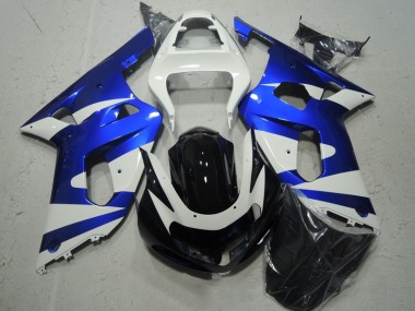GSXR 600 K1 K2 K3 01-03 Motorrad Verkleidungen - Weiß Blau