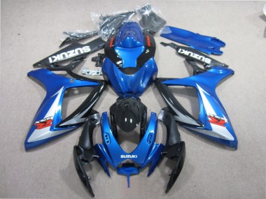 GSXR 600 K6 06-07 Motorrad Verkleidungen - Blau Schwarz Weiß