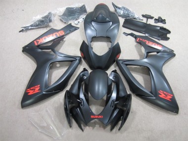 GSXR 600 K6 06-07 Motorrad Verkleidungen - Schwarz Rot Aufkleber