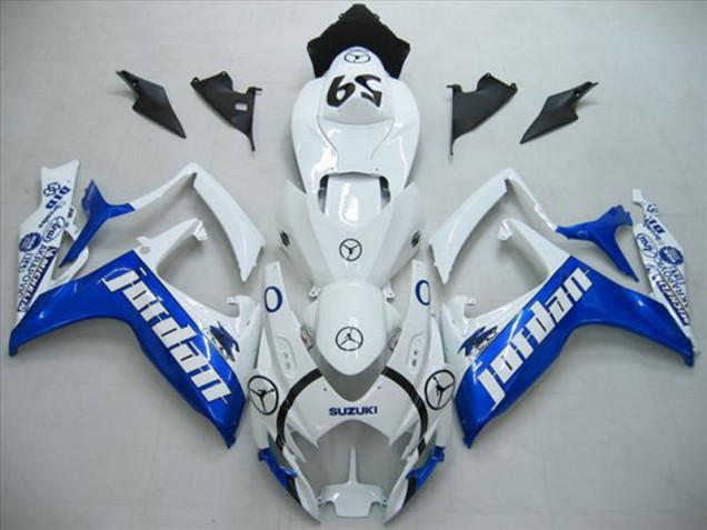 GSXR 600 K6 06-07 Motorrad Verkleidungen - Weiß Blau Jordan GSXR 600 K6 06-07 Motorrad Verkleidungen - Weiß Blau Jordan