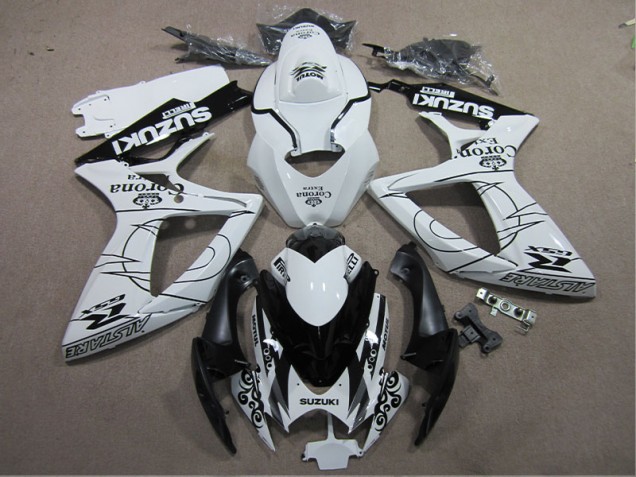 GSXR 600 K6 06-07 Motorrad Verkleidungen - Weiß Schwarz Corona Extra GSXR 600 K6 06-07 Motorrad Verkleidungen - Weiß Schwarz Corona Extra