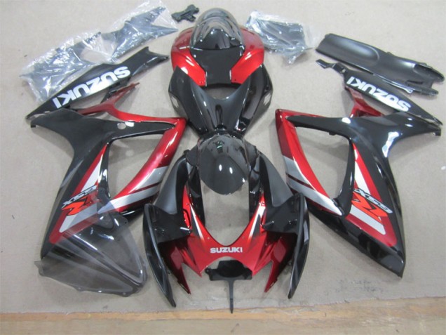 GSXR 600 K6 06-07 Motorrad Vollverkleidung - Schwarz Rot GSXR 600 K6 06-07 Motorrad Vollverkleidung - Schwarz Rot