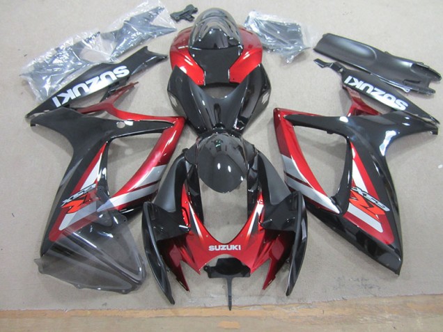 GSXR 750 K6 06-07 Motorrad Verkleidungen - Schwarz Rot GSXR 750 K6 06-07 Motorrad Verkleidungen - Schwarz Rot