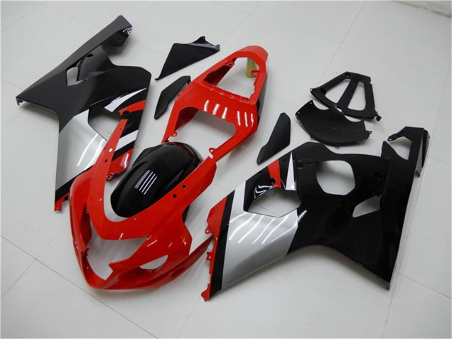 Suzuki GSXR 600/750 Motorrad Verkleidung 2004-2005 - Rot Silber Schwarz