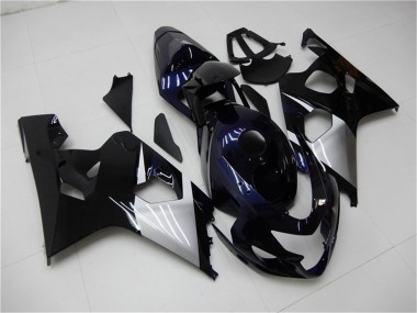 Suzuki GSXR 600/750 Motorrad Verkleidung 2004-2005 - Glanzendes Schwarz Silber Blau