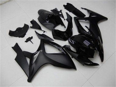 Suzuki GSXR 600/750 Motorrad Verkleidung 2006-2007 - Matt Schwarz Glanzendes Schwarz