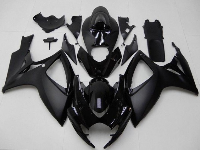 Suzuki GSXR 600/750 Motorrad Verkleidung 2006-2007 - Matt Schwarz Glanzendes Schwarz