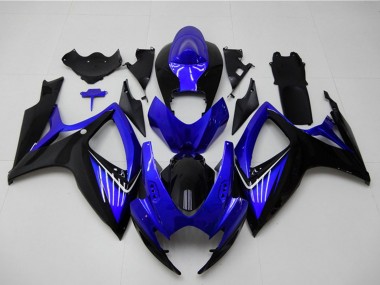 Suzuki GSXR 600/750 Motorrad Verkleidung 2006-2007 - Blau Glanzendes Schwarz