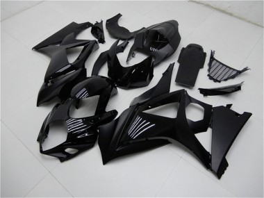 Suzuki GSXR 1000 Motorrad Verkleidung 2007-2008 - Glanzendes Schwarz Matt Schwarz Kein Aufkleber