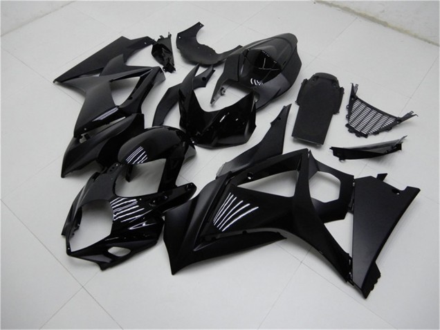 Suzuki GSXR 1000 Motorrad Verkleidung 2007-2008 - Glanzendes Schwarz Matt Schwarz Kein Aufkleber