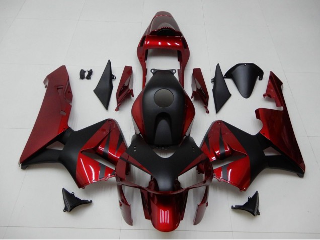 Honda CBR600RR Motorrad Verkleidung 2003-2004 - Rot Matt Schwarz Streifen