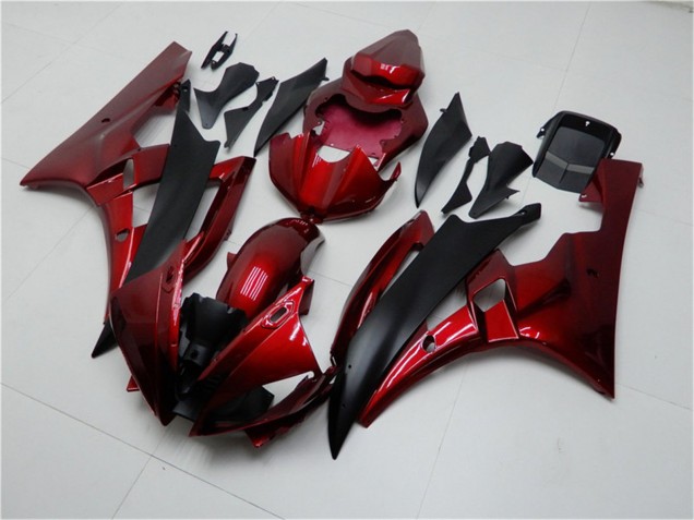 Yamaha YZF R6 Motorrad Verkleidung Kit 2006-2007 - Rot Matt Schwarz