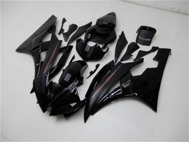 Yamaha YZF R6 Motorrad Verkleidung Kit 2006-2007 - Glanzendes Schwarz Matt Schwarz