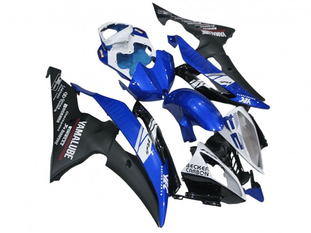 Yamaha YZF R6 Motorrad Verkleidung 2008-2016 - Weiss Blau Matt Schwarz Yamalube