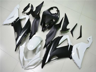 Kawasaki ZX6R Abs Verkleidungen 2013-2018 - Weiss Matt Schwarz