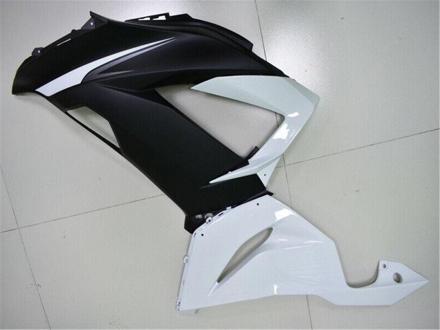 Kawasaki ZX6R Abs Verkleidungen 2013-2018 - Weiss Matt Schwarz