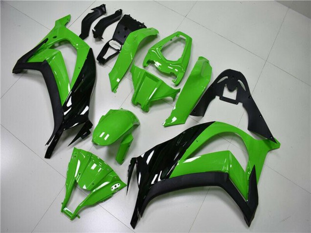 Kawasaki ZX10R Motorrad Verkleidung 2011-2015 - Grun Glanzendes Schwarz