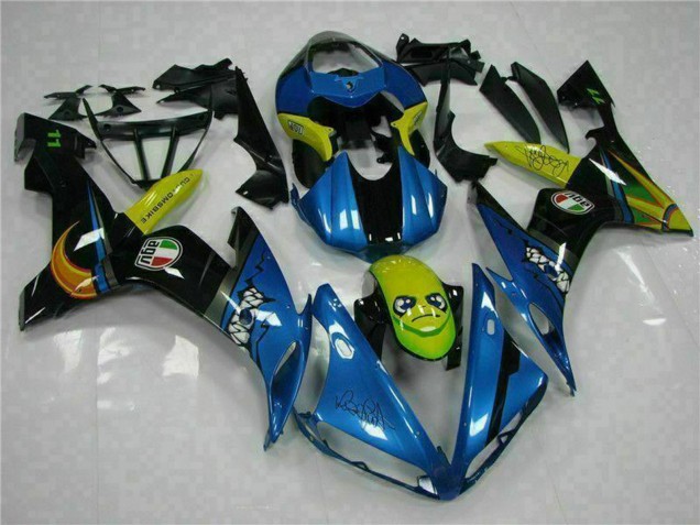 Yamaha YZF R1 Motorrad Verkleidung 2004-2006 - Blau Gelb Hai