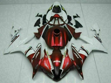 Yamaha YZF R1 Motorrad Verkleidung 2004-2006 - Weiss Rot Gelb Motul 46
