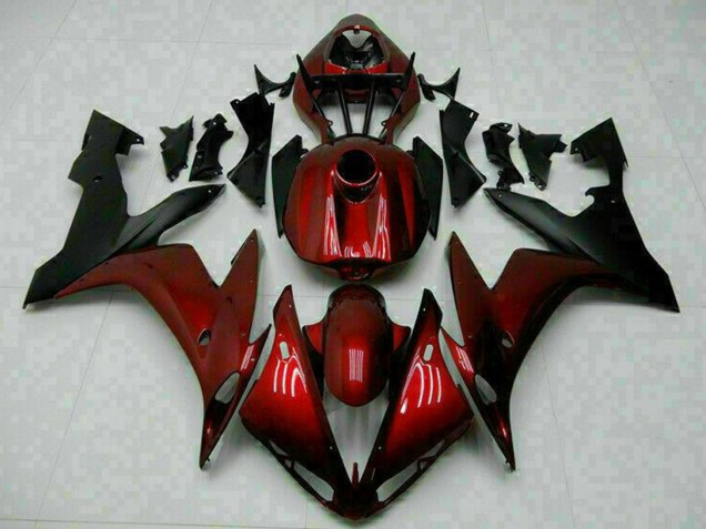 Yamaha YZF R1 Motorrad Verkleidung 2004-2006 - Kastanienbraun Rot Matt Schwarz