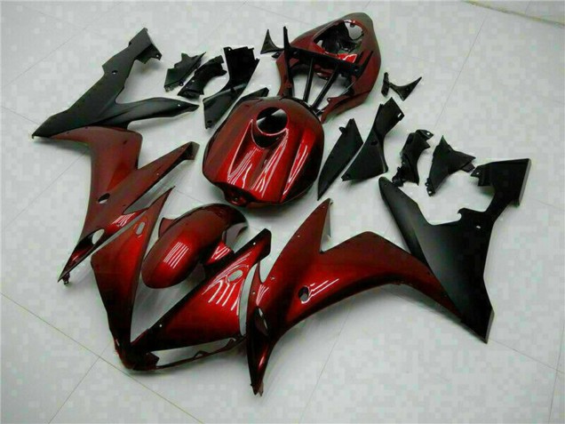 Yamaha YZF R1 Motorrad Verkleidung 2004-2006 - Kastanienbraun Rot Matt Schwarz
