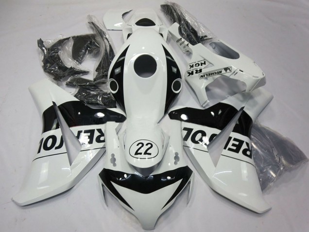 Honda CBR1000RR Motorrad Verkleidung 2008-2011 - Weiss Glanzendes Schwarz Repsol 22