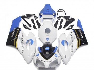 Honda CBR1000RR Motorrad Verkleidung 2004-2005 - Weiss Hellblau Glanzendes Schwarz Konica Minolta