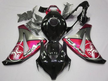 Honda CBR1000RR Motorrad Verkleidung 2008-2011 - Rosa Grau Glanzendes Schwarz