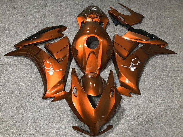 Honda CBR1000RR Motorrad Verkleidung 2012-2016 - Dunkel Orange Glanzendes Schwarz