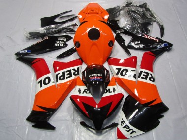 Honda CBR1000RR Motorrad Verkleidung 2012-2016 - Orange Weiss Rot Glanzendes Schwarz Repsol