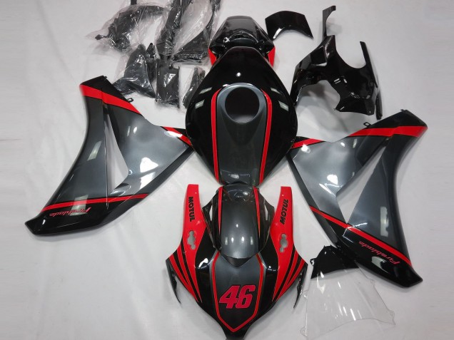 Honda CBR1000RR Motorrad Verkleidung 2008-2011 - Grau Rot Matt Schwarz Motul 46