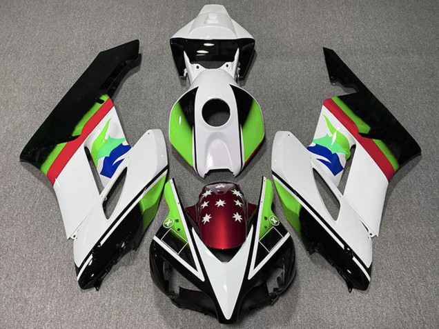 Honda CBR1000RR Motorrad Verkleidung 2004-2005 - Weiss Grun Rot Glanzendes Schwarz Stern