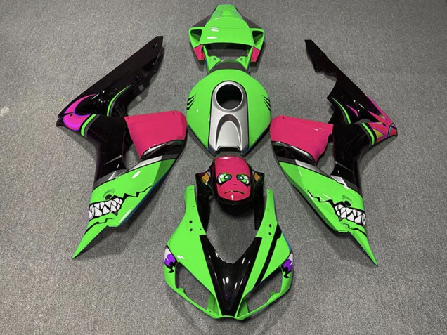 Honda CBR1000RR Motorrad Verkleidung 2006-2007 - Grun Silber Rosa Glanzendes Schwarz Hai
