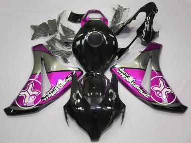 Honda CBR1000RR Motorrad Verkleidung 2008-2011 - Grau Rosa Glanzendes Schwarz