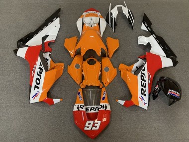 Honda CBR1000RR Motorrad Verkleidung 2017-2023 - Weiss Orange Rot Schwarz Rennen Repsol 93