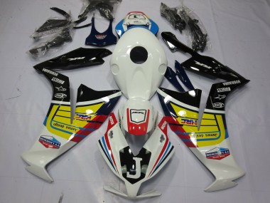 Honda CBR1000RR Motorrad Verkleidung 2012-2016 - Weiss Gelb Glanzendes Schwarz