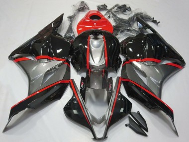 Honda CBR600RR Motorrad Verkleidung 2009-2012 - Rot Grau Glanzendes Schwarz