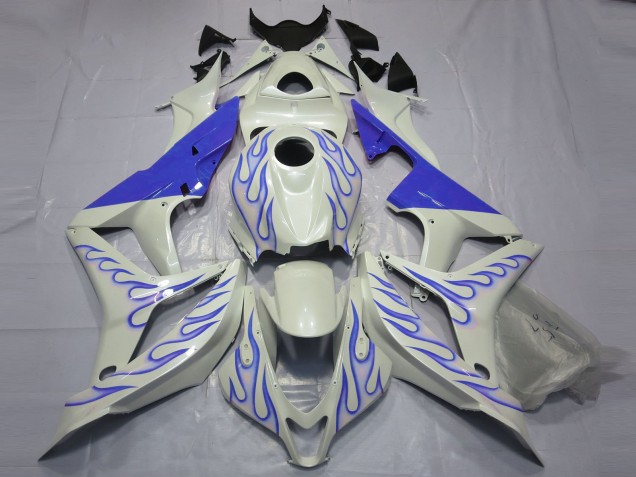 Honda CBR600RR Motorrad Verkleidung 2007-2008 - Weiss Blau Flamme