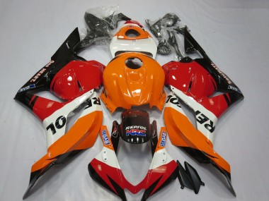 Honda CBR600RR Motorrad Verkleidung 2009-2012 - Orange Weiss Rot Glanzendes Schwarz Repsol HRC