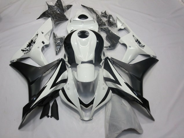 Honda CBR600RR Motorrad Verkleidung 2007-2008 - Weiss Matt Schwarz OEM Stil