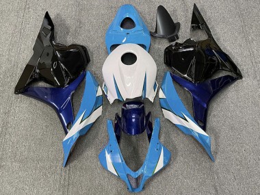 Honda CBR600RR Motorrad Verkleidung 2009-2012 - Weiss Blau Glanzendes Schwarz