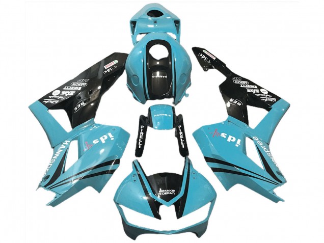 Honda CBR600RR Motorrad Verkleidung 2013-2023 - Hellblau Glanzendes Schwarz