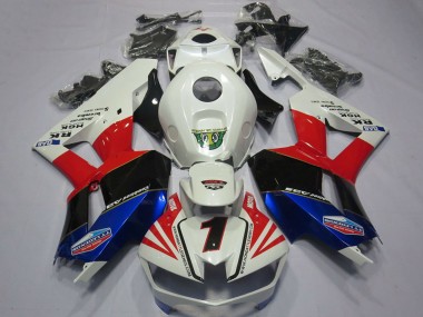 Honda CBR600RR Motorrad Verkleidung 2013-2023 - Weiss Rot Blau Schwarz Number 1