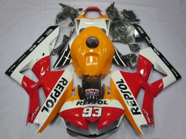 Honda CBR600RR Motorrad Verkleidung 2013-2023 - Orange Weiss Rot Glanzendes Schwarz Repsol 93