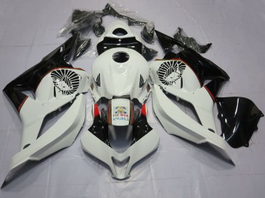 Honda CBR600RR Motorrad Verkleidung 2009-2012 - Weiss Glanzendes Schwarz Tie Dye