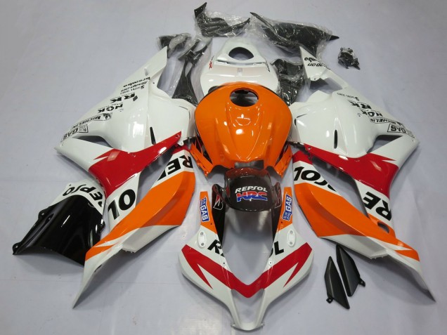 Honda CBR600RR Motorrad Verkleidung 2009-2012 - Orange Weiss Rot Glanzendes Schwarz Repsol