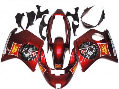 Honda CBR1100XX Blackbird Motorrad Verkleidung 1996-2007 - Rot Gelb San Carlo